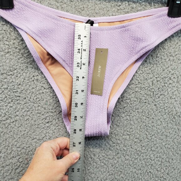 NEW J.CREW textured curved-waist cheeky bikini bottom in Lavendar - Picture 4 of 7